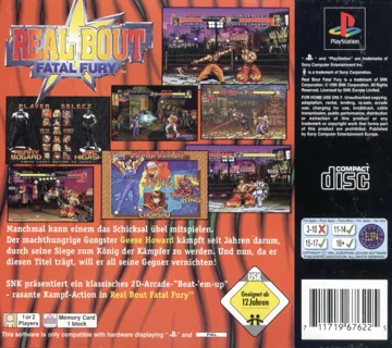 Real Bout Fatal Fury (EU) box cover back